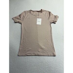 Everlane The Luxe Rib Crew Soft Rose- Large NWT